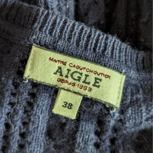 Aigle Cable Knit Cardigan with Elbow Patches - Picture 7 of 7